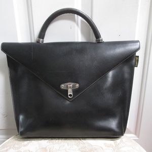 VtG Paquetage black leather tote bag.....made in France